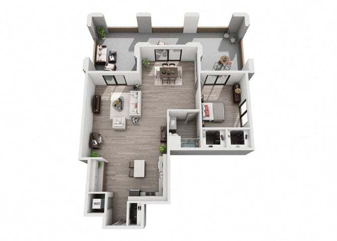 Floor Plan - 1 Bedroom