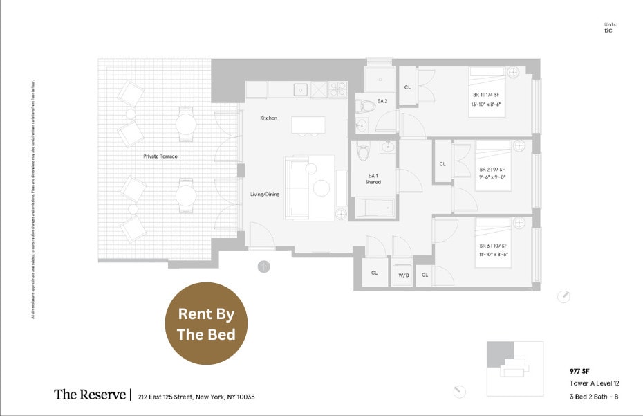 Floor Plan - 3 Bedroom 2 Bathroom B