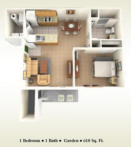 1BR/1BA - The Solitaire