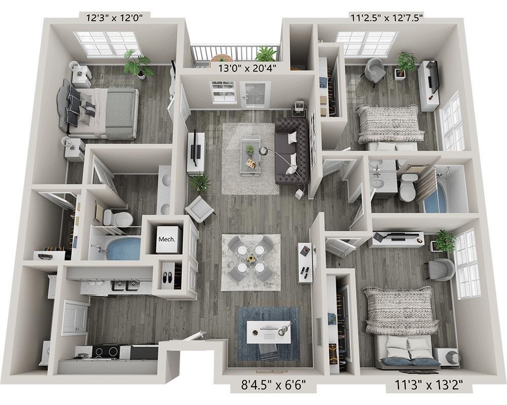 Floor Plan - Three Bedroom C2B