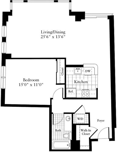 Floor Plan - 1 Bedroom N