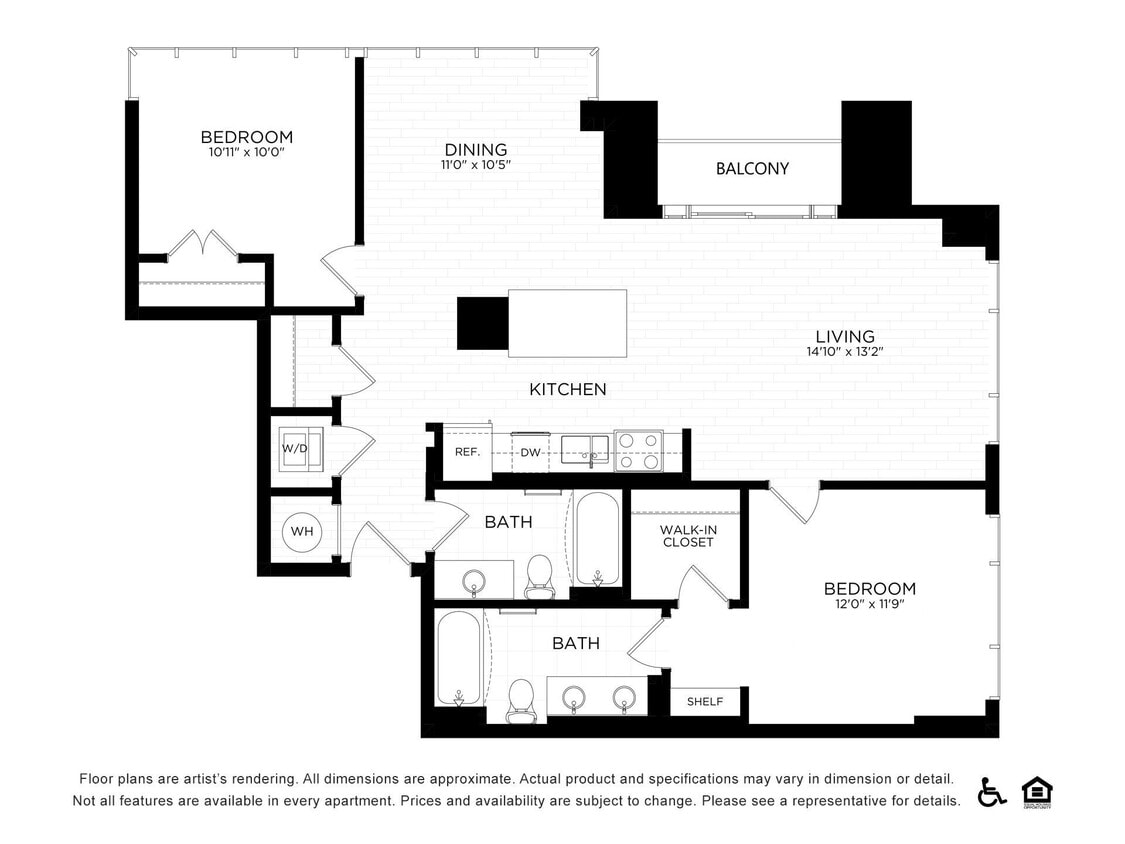 Floor Plan - 2D | 1206 SF