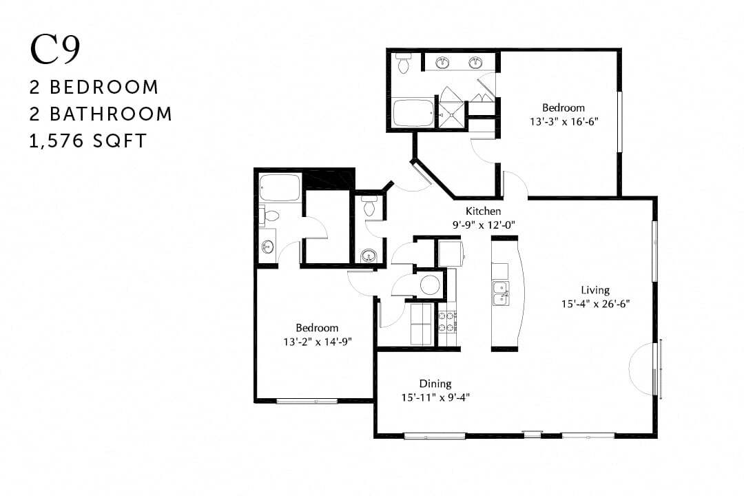 Floor Plan - C9 Two Bedroom