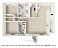 2BR/2BA -  2 Bed 2 Bath A