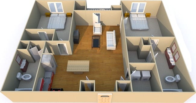 2 Bedroom Floor Plan - West Ridge Loft