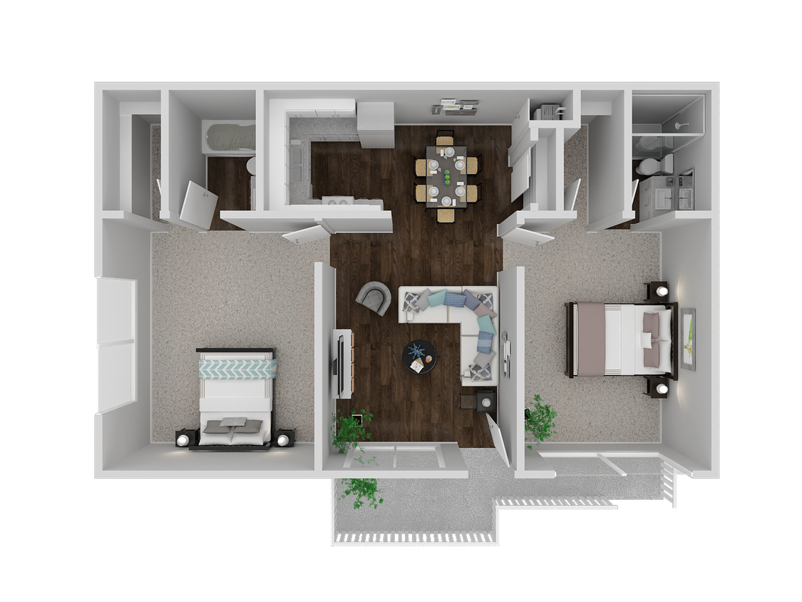 Floor Plan - 2 Bed 2 Bath