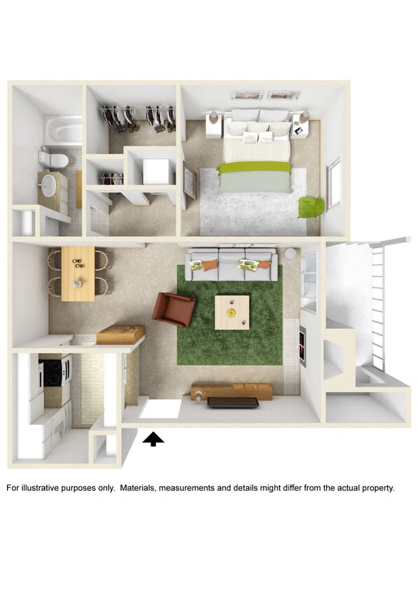 Floor Plan - Small 1 bedroom 1 bath