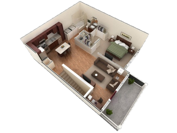 Floor Plan - 1 BR Designer Overlook