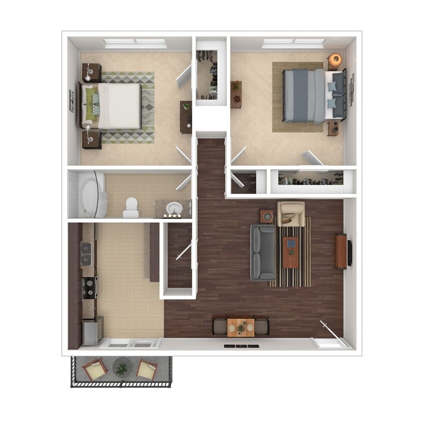 Floor Plan - 2Bed/1Bath Deluxe