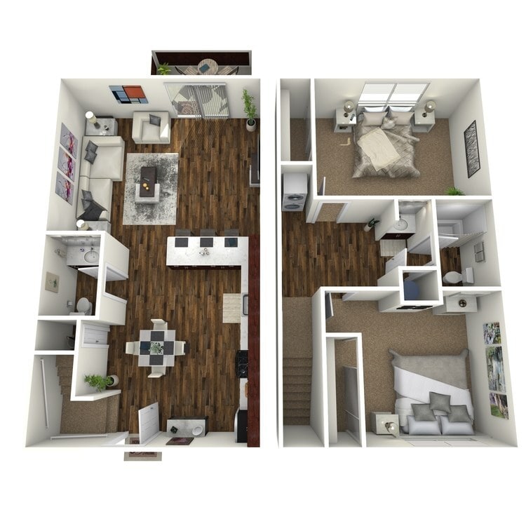 Overhead_998413.jpg - 2 Bed 1.5 Bath Townhome A