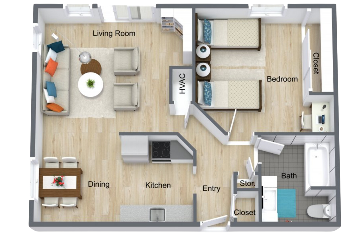 Floor Plan - 1X1 Type A