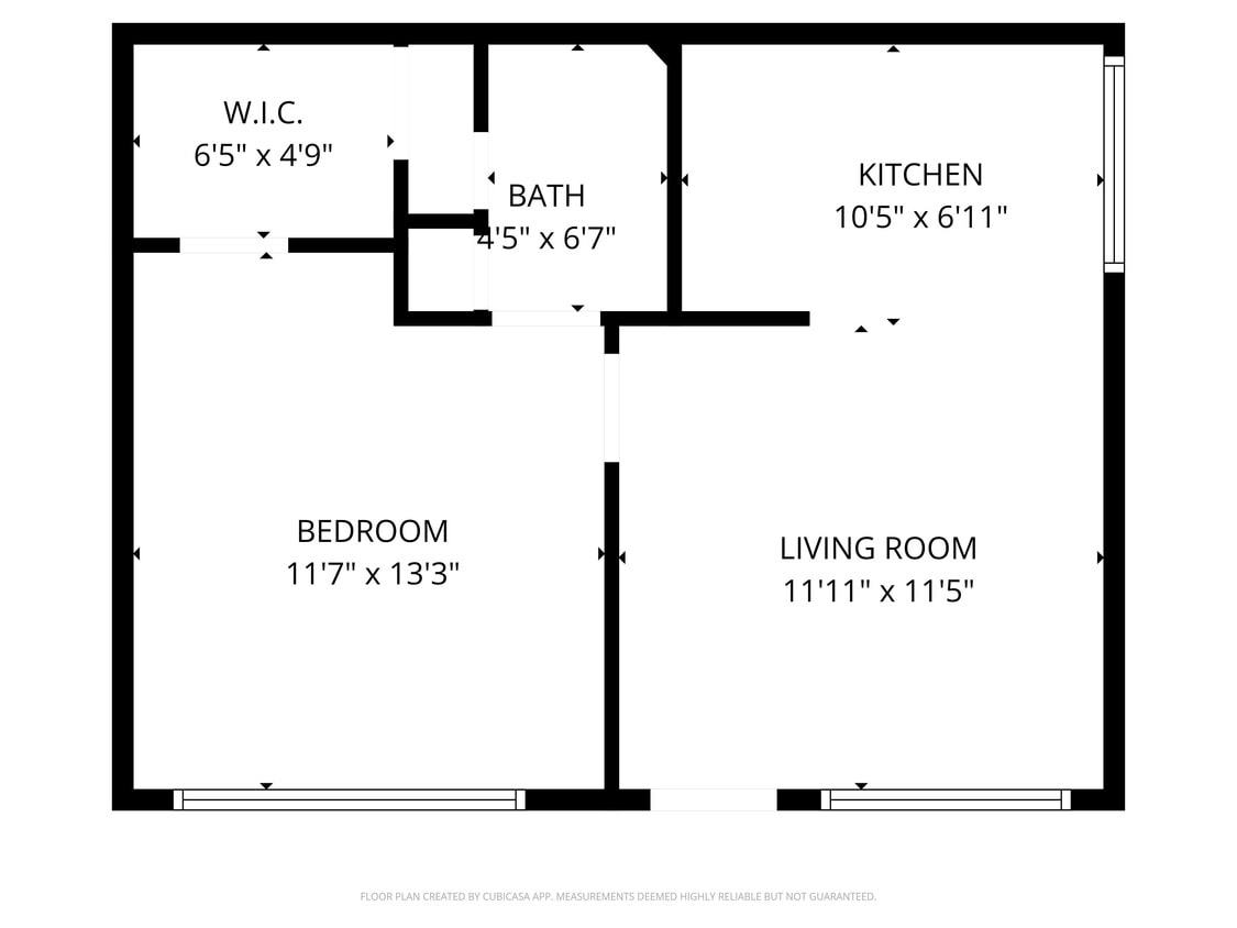 Floor Plan - 1 Bedroom Garden Apartment