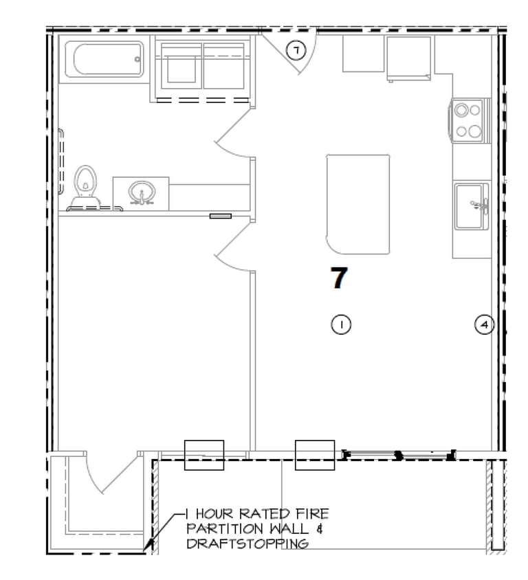 Floor Plan - ARV20 - 1 Bed 1 Bath 1st Floor 1 Stall Det Gar