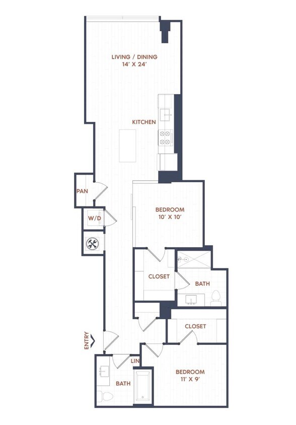 Floor Plan - 2 Bed/2 Bath-B03