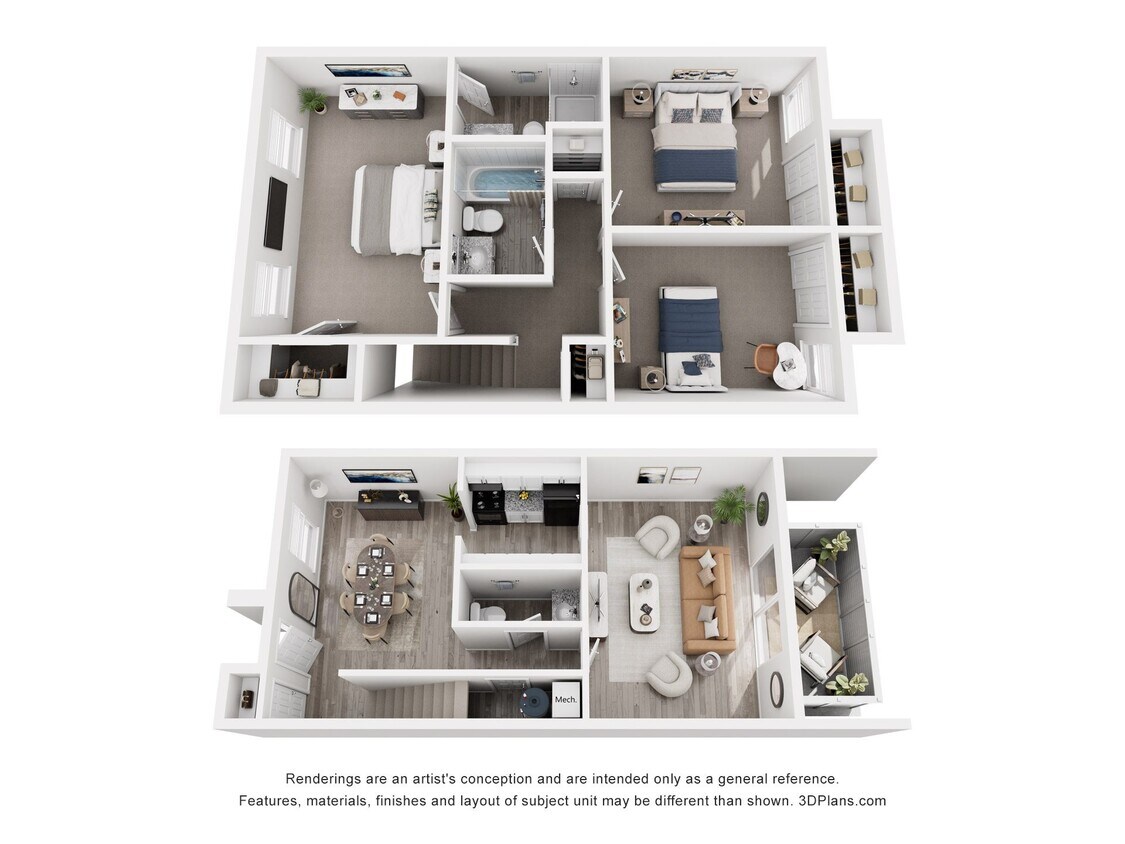 Floor Plan - 3 x 2.5 Townhome DELUXE