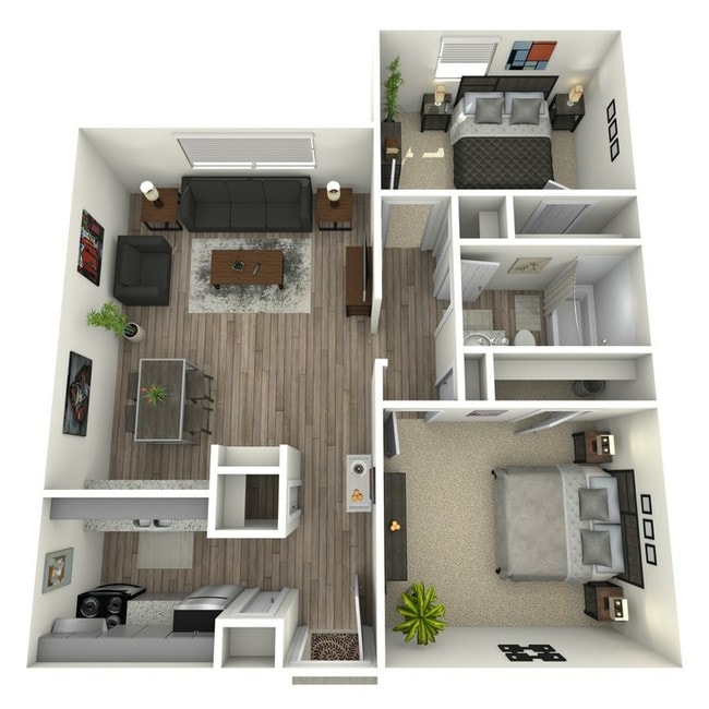Banyan 2X1 3D.jpg - Banyan Bay Apartment Homes