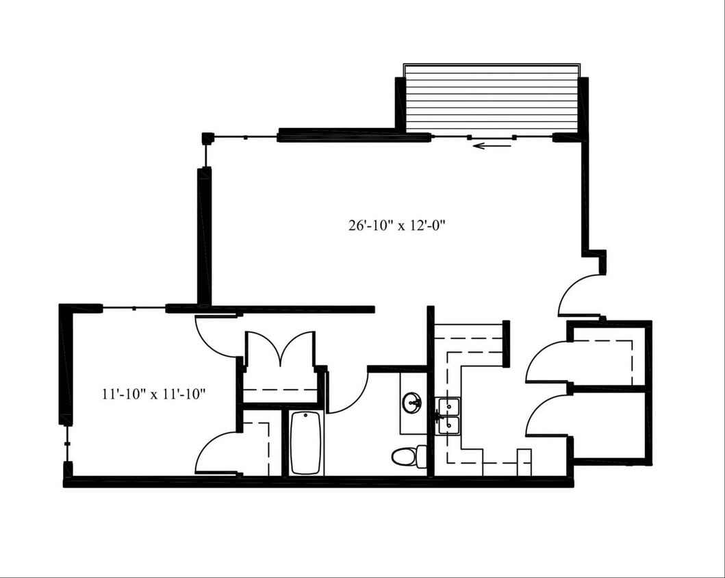 Fawn One Bedroom Floorplan - The Fawn-Deer View