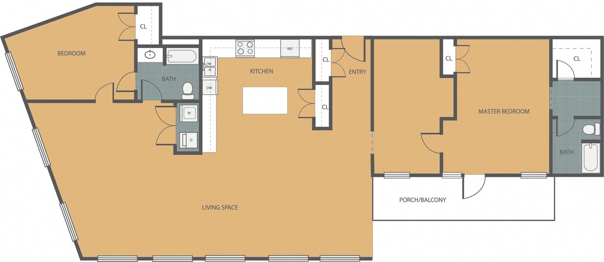 Floor Plan - 2 Bedroom 2 Bath Penthouse