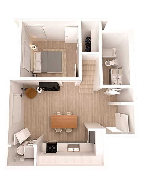 Penthouse 655 | 1 Bed 1 Bath | 709 Square Feet - 1x1 Penthouse 655