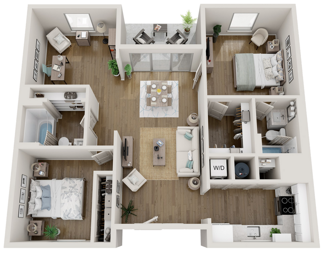 Unit C1 - 3 Bedrooms, 2 Bath - C1