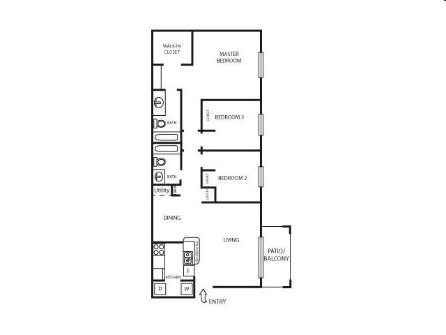 3BR/2BA - 3 Bedroom