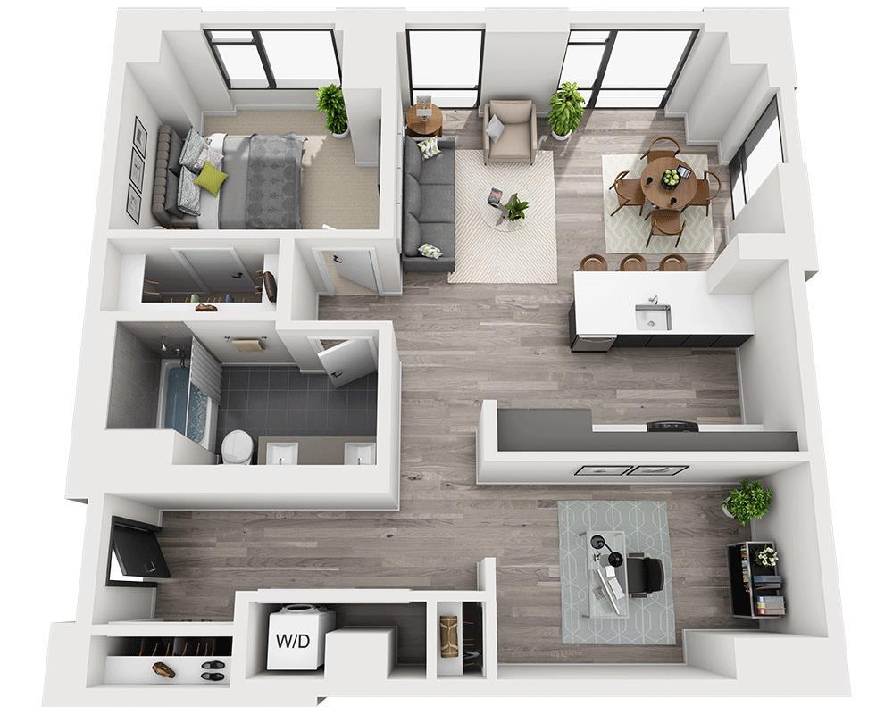 Floor Plan - One Bedroom A1BW
