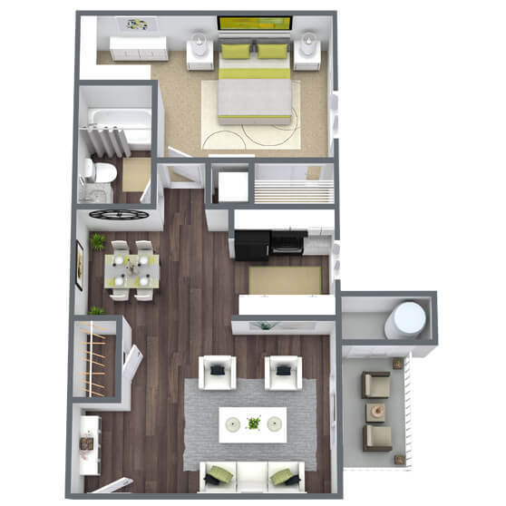 Floor Plan - 1 Bedroom C