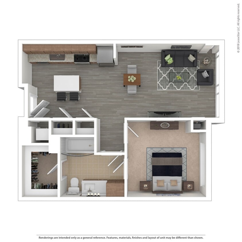 Floor Plan - A01.1 - 1 bed/1 bath