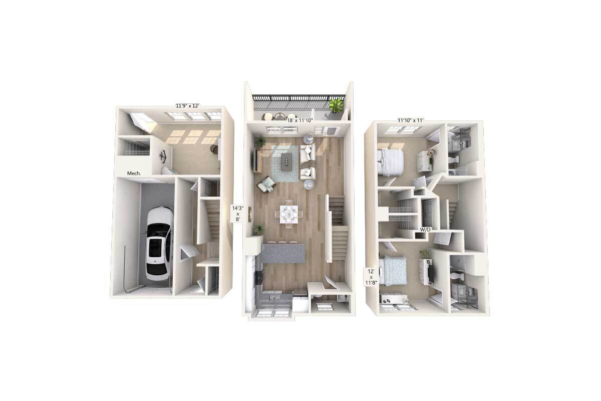 Floor Plan - B2T-1641sq-2205-2504
