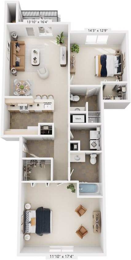 Floor Plan - Two Bedroom (Style II)