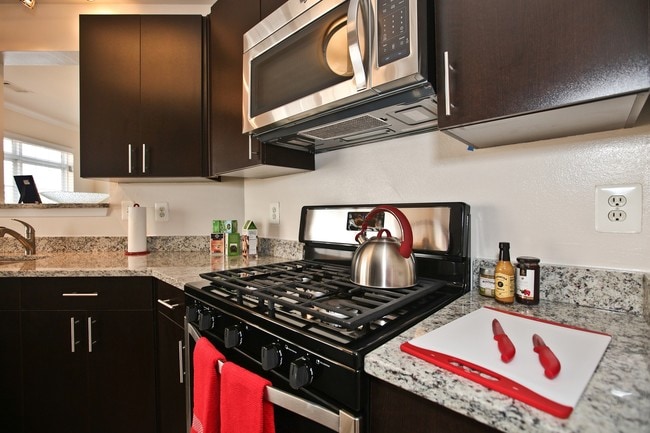 Renovated Kitchen in the Hawthorne apartment at Woodland Park - Woodland Park