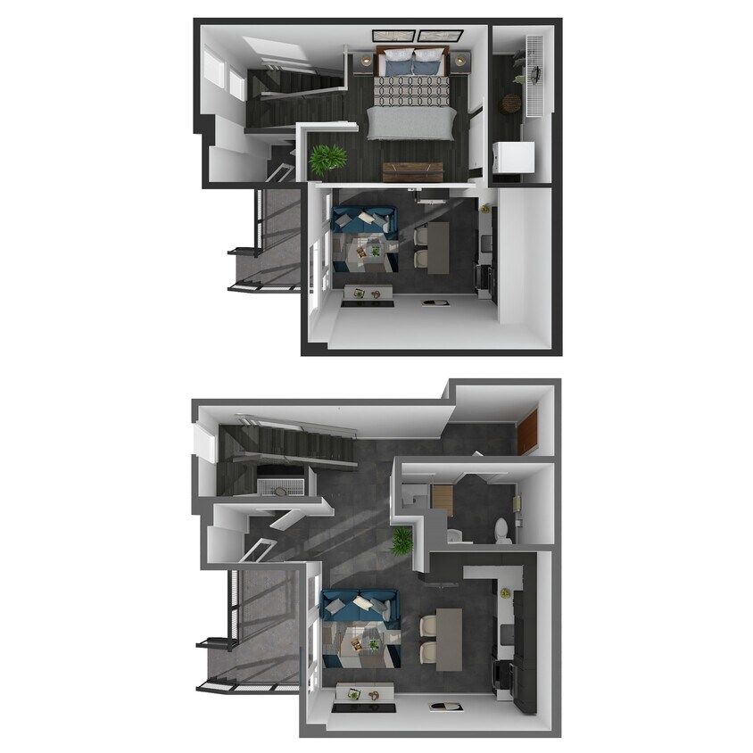 Floor Plan - 1 Bed/1 Bath Live/Work 2 Story