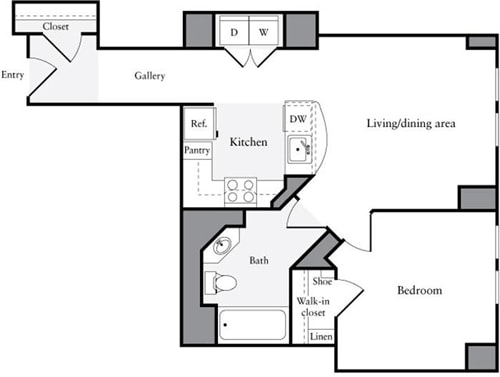 Floor Plan - 1 Bedroom F