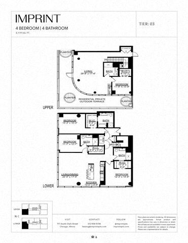 Floor Plan - Four Bedroom PH B Terrace
