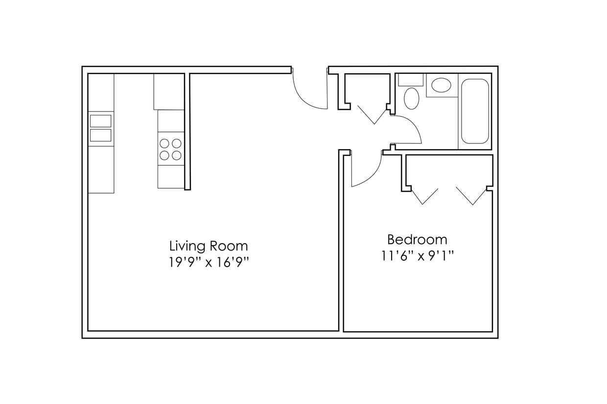Floor Plan - 1 Bedroom C