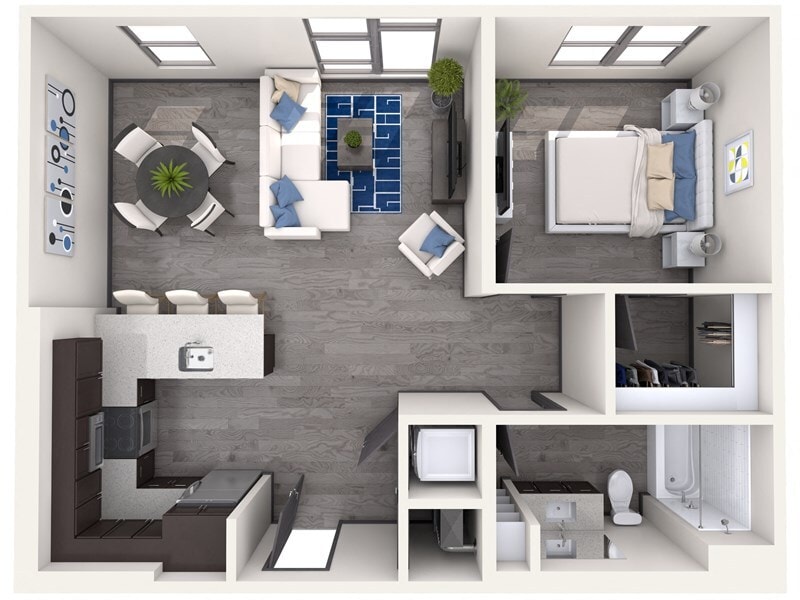 Explore this chic urban apartment layout designed for modern living. - A7