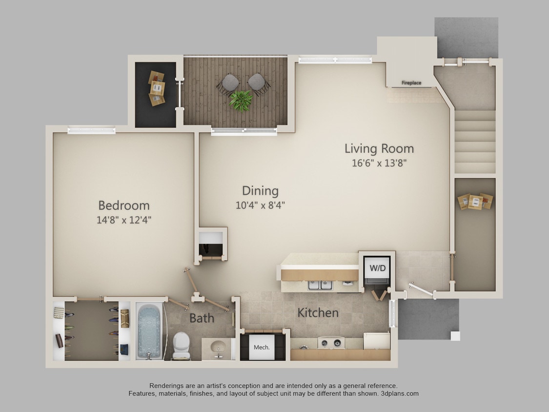 Floor Plan - 1B - Mudsock