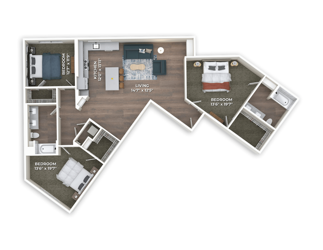 Floor Plan - C1 Three Bedroom