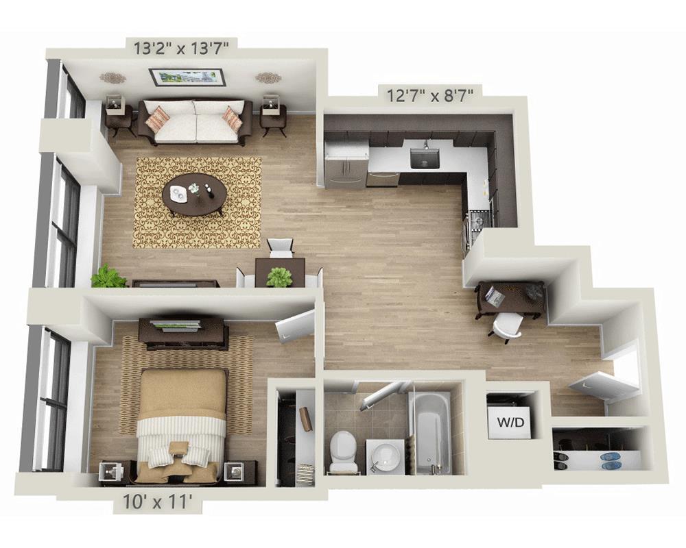 Floor Plan - One Bedroom A1A