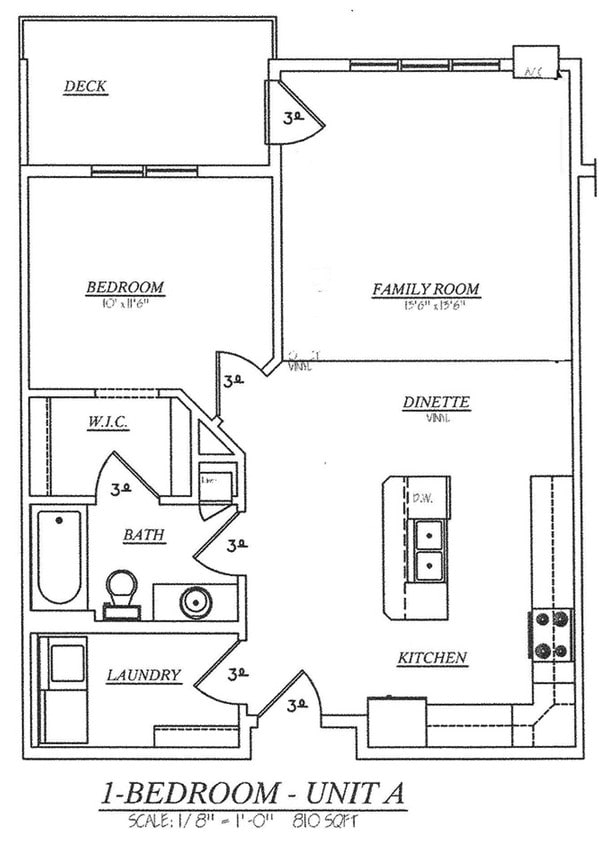 Floor Plan - 1 bedroom, 1 bathroom