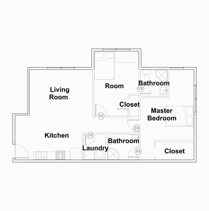 Floor Plan - 2 Bed/2 Bath 