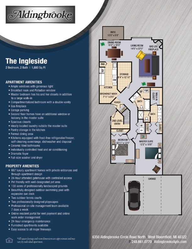 Floor Plan - Ingleside - includes a 1 car garage