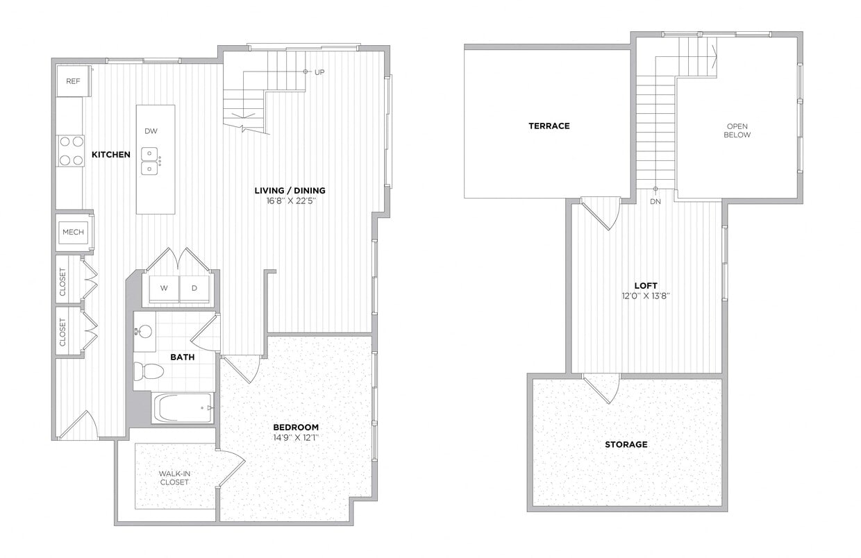 Floor Plan - 1 Bedroom Loft