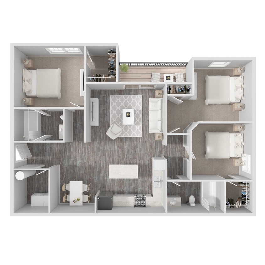 Floor Plan - 3 Bed / 2 Bath F1