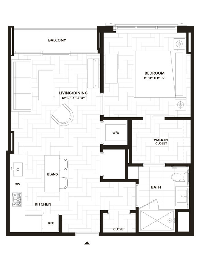Floor Plan - 1 Bed/1 Bath-A11
