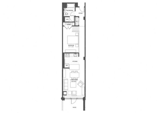Floor Plan - 1 Bed/1 Bath