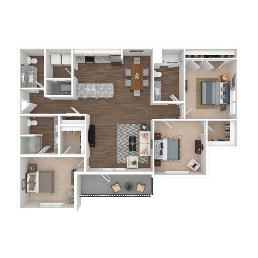 Anchor - Balcony - 3 Beds, 2.5 Baths, 1577 sq. ft. - Anchor - Balcony