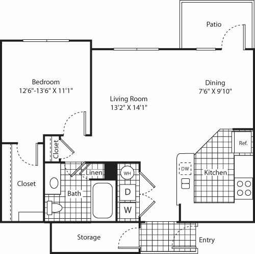 Floor Plan - One Bed A-4 - Phase II