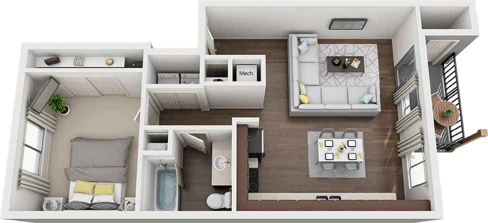 Floor Plan - 1X1 Chelan
