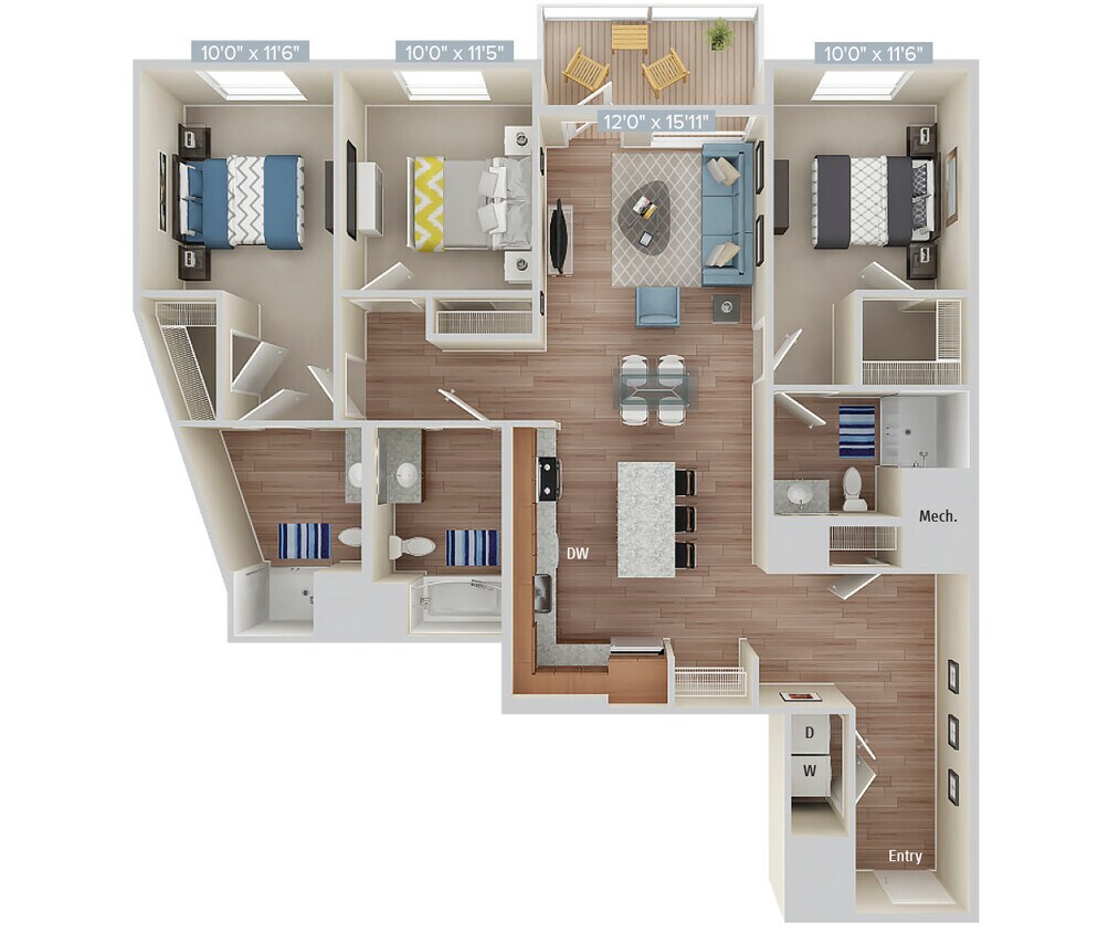 Floor Plan - C2-1484SF-Apt615